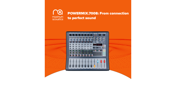 Step-by-step guide to connecting and configuring the POWERMIX.7008 mixing console