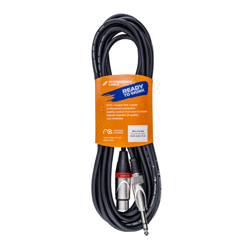 Microphone cable Maximum Acoustics MIC.XJ5 (Red) (OFC)