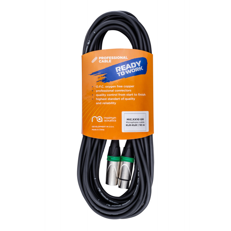 Microphone cable Maximum Acoustics MIC.XX10 (Green) (OFC)
