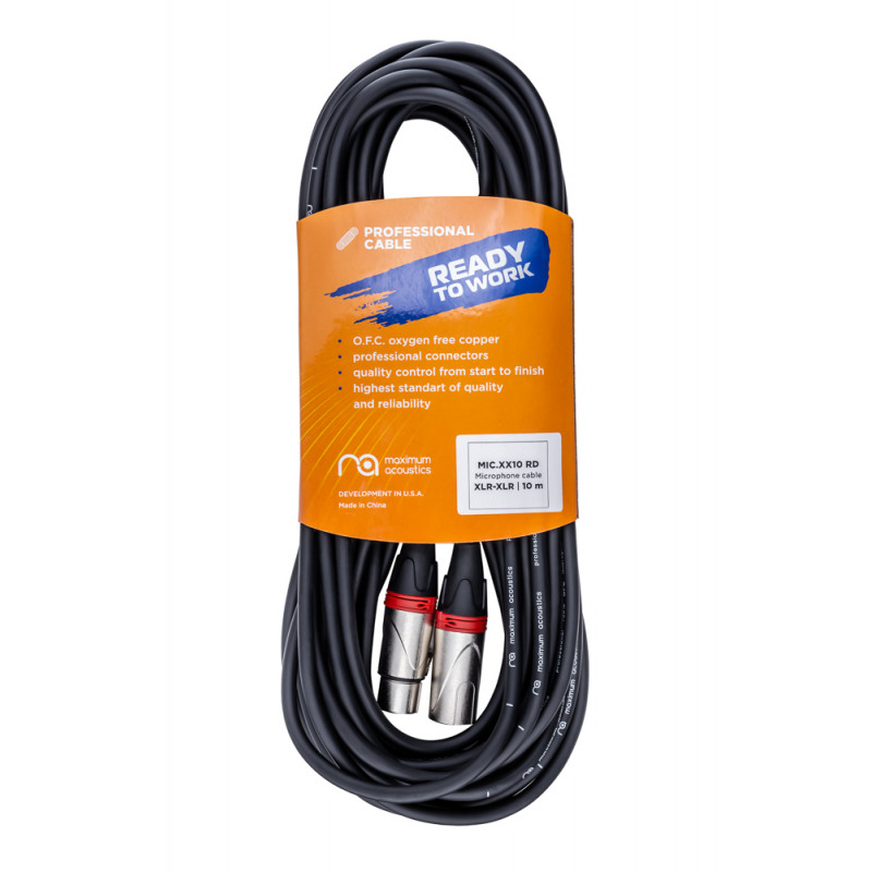 Microphone cable Maximum Acoustics MIC.XX10 (Red) (OFC)