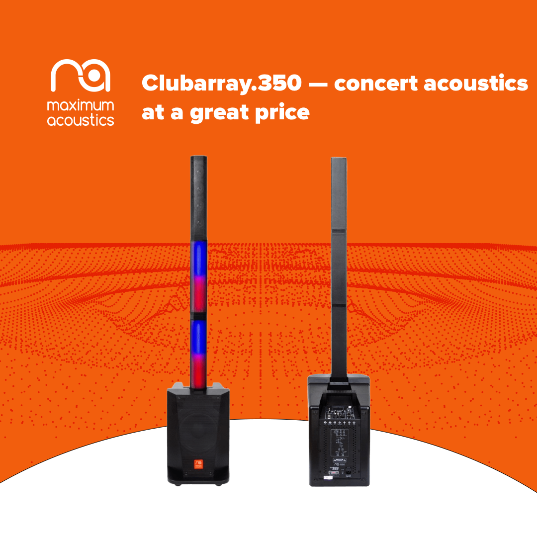 Maximum Acoustics Clubarray.350 — concert active acoustics with DSP and Bluetooth at a great price